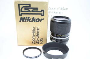 【外観特上級】Nikon Zoom-Nikkor AI 43-86mm F3.5 + 元箱 + 説明書　#t9495