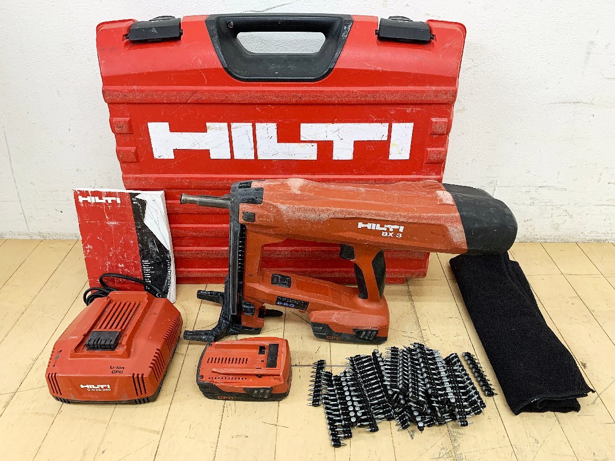 未使用】HILTI 22v充電式鋲打ち機 (バッテリー/充電器/ケース) BX3-ME