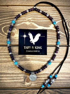 ★TADY&KING タディ&キング 購入 ホワイトハーツ 上質ターコイズ付 ネックレス一連 ゴローズ goros 鷲見太郎 ケンキクチ ネイバーフッド