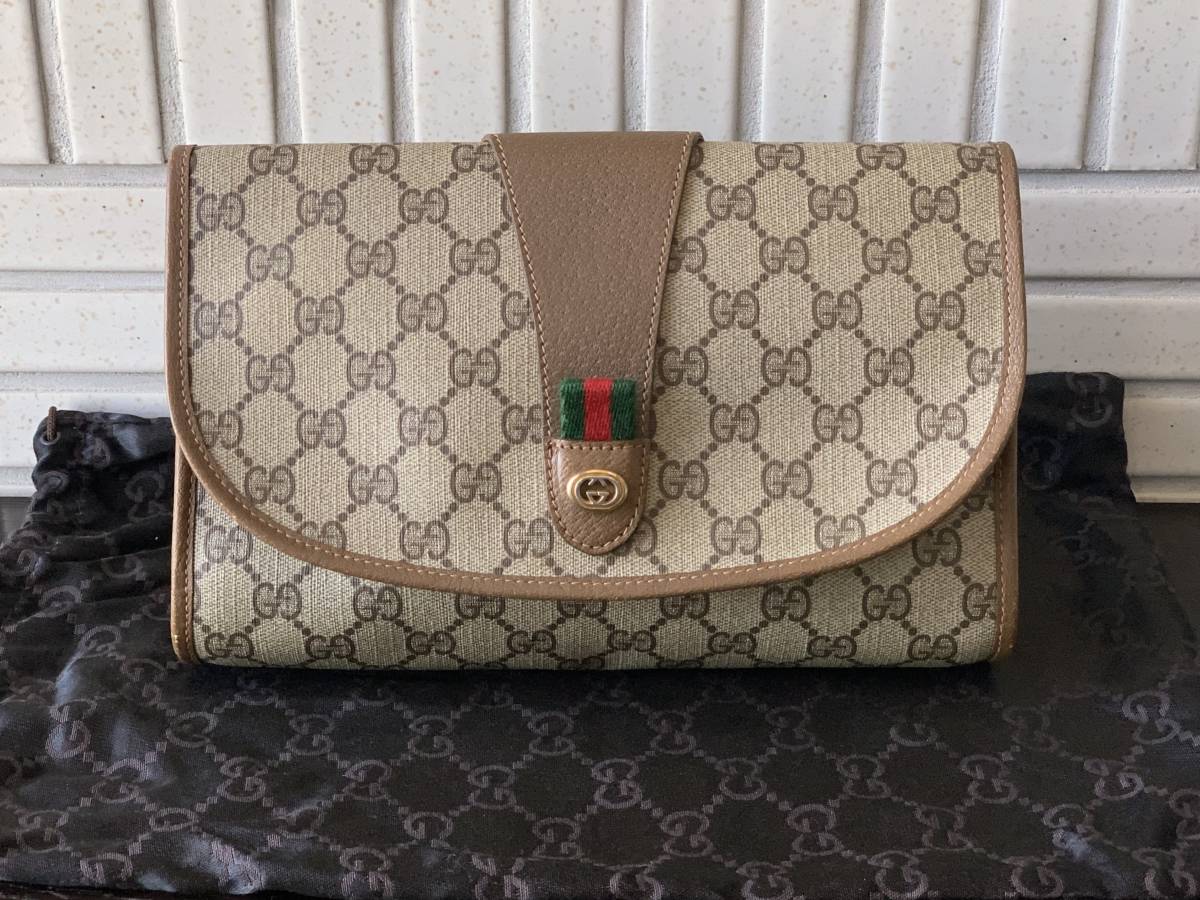 未使用 紙タグ付き GUCCI オールド グッチ シェリーライン ミニ バッグ