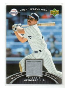 2007 UD Upper Deck Sweet Spot Classic Baseball [WADE BOGGS] Classic Memorabilia Jersey Card (ジャージーカード) no auto