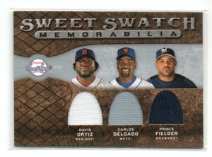 2009 UD Upper Deck Sweet Spot Baseball[DAVID ORTIZ/CARLOS DELGADO/PRINCE FIELDER]Sweet Swatch Jersey Card (ジャージカード) no auto