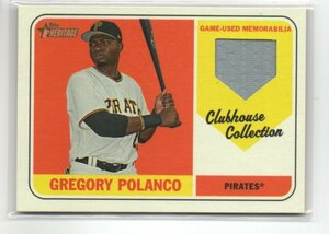 2018Topps Heritage Baseball[GREGORY POLANCO(グレゴリーポランコ)]Clubhouse Collection Jersey Card(ジャージカード)千葉ロッテ no auto