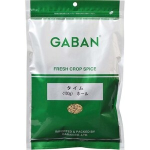 タイム ホール 100g×10袋 GABAN スパイス ハーブ 香辛料 業務用 たちじゃこう草 ギャバン 調味料 乾燥 高品質