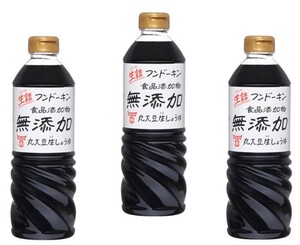 フンドーキン 生詰食品添加物無添加丸大豆生しょうゆ ペットボトル 720ml × 3本