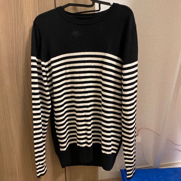 uniform experimentボーダーナンバリングクルーネックニットセーター サイズ1BLACK