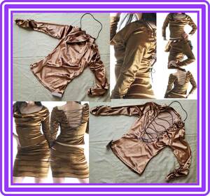 ♥♥ super SeroSexy* front deepen. dore-p* race up * tops * velour manner * Brown * adult woman ♥♥