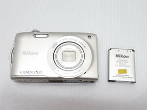 ジャンク品 Nikon ニコン COOLPIX S3300 コンパクトデジタルカメラ デジカメ 2.7型液晶 1600万画素 光学6倍ズーム 手ブレ補正 シルバー