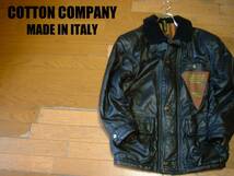 高級イタリア製COTTON COMPANY本革レザー中綿カーコート46正規C.P.コットンカンパニーMADE IN ITALY革ジャンカバーオール 90sジャケットVTG_画像1