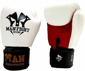 ★超限定★10oz★レア新品★MAN FIGHT★ボクシンググローブ★白/赤/黒★本革製★マジックテープ式★