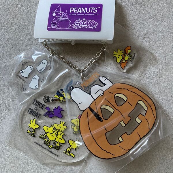 スヌーピー スライドチャーム キーホルダー アクリル かぼちゃ ハロウィン