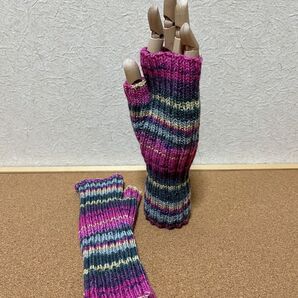 ハンドウォーマー オパール毛糸使用 スマホできます手編み 女性用 1016