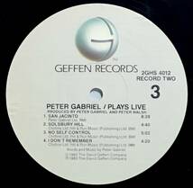 【米LP2枚組】 PETER GABRIEL / PLAYS LIVE / 1983 US盤 LPレコード 2GHS 4012 F 検盤・試聴済_画像8