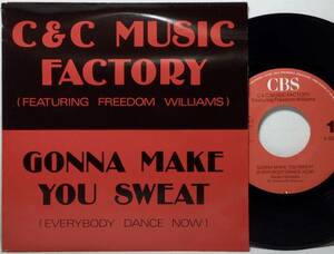 【蘭7】 C&C MUSIC FACTORY / GONNA MAKE YOU SWEAT ( EVERYBODY DANCE NOW ) B面インスト 1990 オランダ盤 7インチレコード EP 45 試聴済