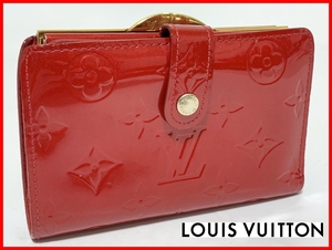 即決 LOUIS VUITTON ルイヴィトン ヴェルニ 二つ折り 財布 赤 ウォレット レディース メンズ D10