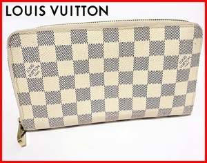 即決 LOUIS VUITTON ルイヴィトン ダミエ ジッピー 財布 白 ウォレット レディース メンズ D11