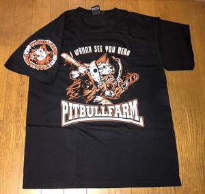 ★新品未使用★極悪ハードコアサイコビリーTシャツ★PITBULLFARM Lサイズ★ネオロカビリーパンクロックンロール★psychobilly