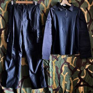 BLACKコンシャツ+コンバットパンツ 黒戦闘服上下 2XL