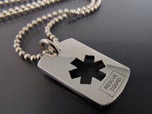 シルバー925 STAR OF LIFE RESCUE SQUAD ネックレス ペンダント タグプレート ボールチェーン 長さ約50㎝_画像3