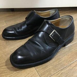 ◎ FERAGAMO サルヴァトーレフェラガモ 本革 メンズ ビジネスシューズ 革靴 5.5 2E ブラックカラー 紳士靴 サイドベルト レザーシューズ