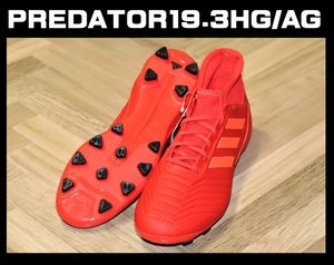 即決【未使用】 adidas ★ プレデター 19.3 HG AG サッカースパイク 25.5cm ★ アディダス F97362 土,人工芝 ハイカット 箱無し 赤色