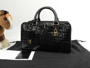 Loebe Amazon 28 Crocodile Black Budbag Gold Gold Beauty Beauty@111160