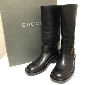 Gucci グッチ ロングブーツ レザー こげ茶