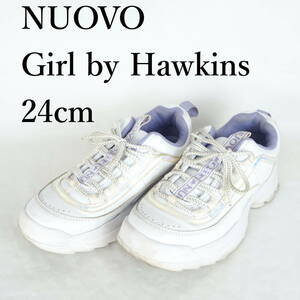 MK2262*NUOVO Girl by Hawkins*ヌオーヴォ ガール ホーキンス*ジュニアスニーカー*24cm*白