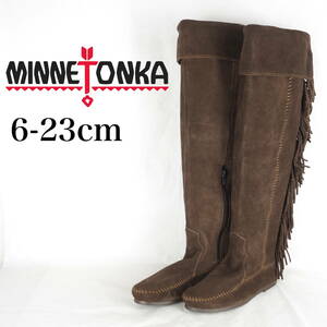 EB3764*MINNETONKA*ミネトンカ*レディースロングブーツ*6-23cm*茶