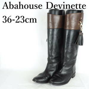 EB3801*Abahouse Devinette*アバハウスドゥヴィネット*レディースロングブーツ*36-23cm*黒・茶