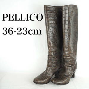 EB3808*PELLICO*ペリーコ*レディースロングブーツ*36-23cm*茶系