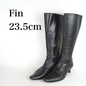 EB3819*Fin*フィン*レディースロングブーツ*23.5cm*黒