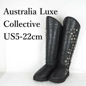 EB3317**Australia Luxe Collective*レディーススタッズ付きブーツ*US5-22cm*黒