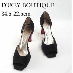 LK6557*FOXEY BOUTIQUE**フォクシーブティック*レディースオープントゥパンプス*34.5-22.5cm*黒