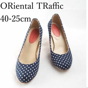 LK6489*ORiental TRaffic*オリエンタルトラフィック*レディースパンプス*40-25cm*ネイビー×ドット