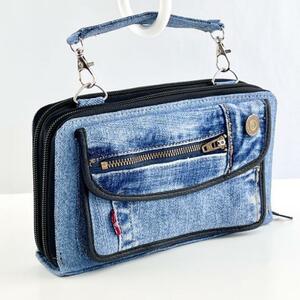  new goods unused remake Denim 3way bag pochette shoulder pouch men's rete.-s wallet bag Denim bag 