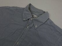 メンズ Coen コーエン 長袖 ボタンダウンシャツ ストライプ柄 サイズL 白×青 ホワイト×ブルー_画像3