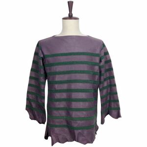 KEITA MARUYAMA Keita Maruyama men's purple border leather long sleeve tops M inscription 