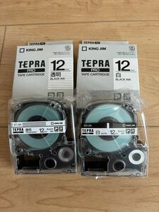 【TEPRA PRO テプラ12mm】透明&白色の2個セット