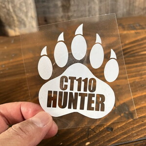 HUNTER ハンター CT110 足跡 熊 爪痕 肉球 狼 ハンターカブ CUB カブヌシ 株主 10カラー カッティングステッカー .HC-18-WH