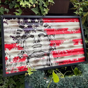 Liberty Flag USA Hoshijo Flag и Freedom Goddess Art Frame Знак Сталь Tinsign Libertyflag Art Frame ..