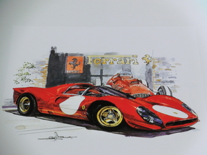 bowイラスト-230/ Ferrari 330P4 / フェラーリ 330P4 -230-1997.08//１枚のみ