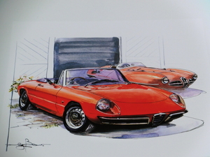 Bowイラスト-216/アルファロメオ スパイダー デュエット / AlfaRomeo Spider //最後の1枚