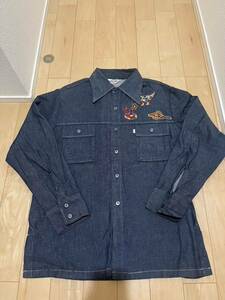 送料込★美品★70's Vintage★Levi's (リーバイス) パナテラ 白タブ BigE デニム オーバーシャツジャケット カバーオール ビンテージ 古着