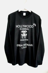 XXLサイズ-hollywoodScandalロングTシャツhs42/no9bk-B