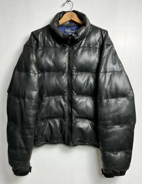 Polo Ralph Lauren レザーダウンジャケット XL ポロ ラルフローレン Leather down jacket puffer