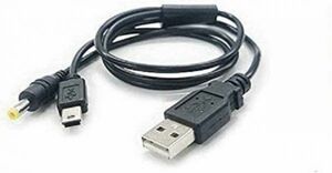 『即決』ソニー SONY プレイステーション ポータブル PSP 1000 2000 3000 対応 2in1 USB データ 転送 充電 ケーブル