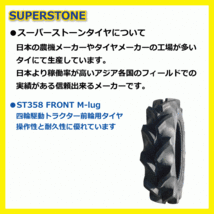 2本 ST358 6-14 4PR SUPERSTONE トラクター タイヤ スーパーストン 要在庫確認 送料無料 6x14 ST-358 スーパーストーン_画像2
