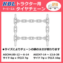 CN1004H 6.00-12 S型 KBL トラクター タイヤ チェーン 日本製 600-12 6.00x12 600-12 トラクタ チェーンハイラグ対応_画像3