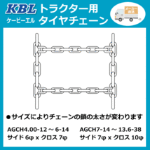 CN1022H 12.4-28 S型(S-24) KBL トラクター タイヤ チェーン (バンド付) 日本製 124-28 12.4x28 124x28 ハイラグ対応_画像3